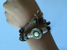 Men Women Retro Anchor Cross leather Tribal Bracelet Wristband band gift him