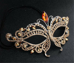 Women Metallic Crystal VENETIAN Masquerade Halloween Fancy Ball Face Eye Mask