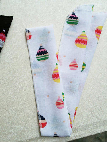 Women Girl Balloon Print Bunny Wire Ear Bow hair headband band Scarf Wrap Tie White