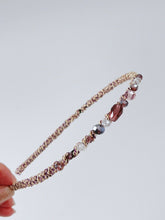 1x Women Girl Lady Colorful Crystal Beads Rhinestone Look Headband Hair Band Purple
