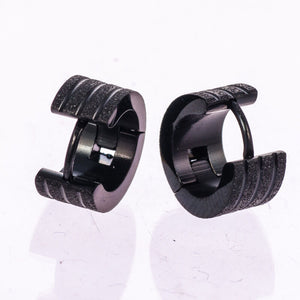 New Man Stainless Steel Frosted matte finish Hoop Earrings Piercings Gift him