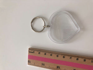 2x Small Plastic Photo Frame Name Tag Key Ring Key chain Holder Novelty Gift