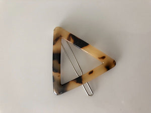 1x Women Girl Leopard Pattern Geometry Acrylic Agate Color Side Hair Pin Clip