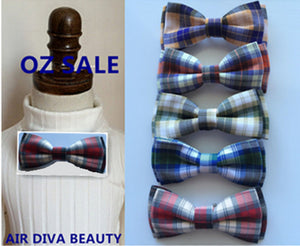 Baby Boys Kids Children Party School Cotton Check bow tie Necktie bowtie Pin