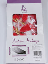 Women Christmas Red Net Fishnet Costume Bell Fur Tights Stockings OR Gloves