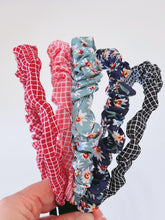 Women Girl Retro Bubble Wrinkled Puffy Scrunch Slim Hair Head Band Headband Hoop