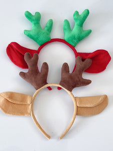 Women Girls Christmas Deer Elf Antlers Costume Ear Party Hair head band Headband