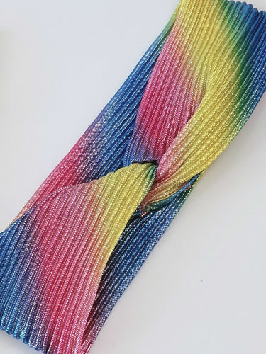 Women Cross Rainbow Colorful 70' 80' Bandana Turban Hair Wrap Head band headband Pink Blue