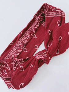 Women OR baby boho Hiphop Paisley Bandana Hair Band Bow knot Cotton Headband