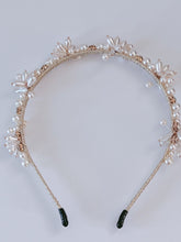 Women White Pearl Beaded Slim Hair Head Band Headband Dress Party Tiara Hoop