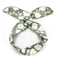 New Women Girl Retro Boho Tropical Leaf Wire bow Scarf Hair head band headband