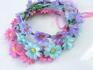 Women Flower Girl Daisy Party Wedding Beach Simple Crown hair headband Garland