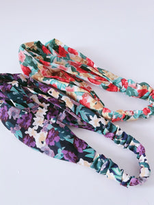 Women Retro Flower Boho Bohemian Twist Cross hair headband Head band bandana