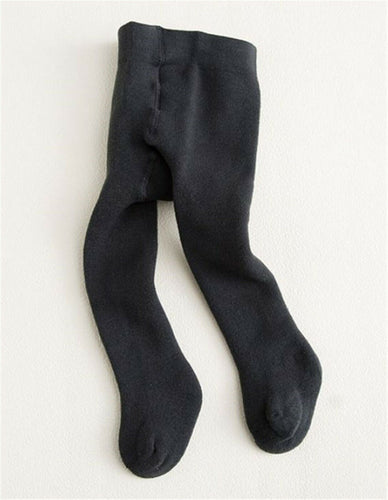 Kids Girls Baby WINTER Super Warm Thermal Fleece Thick Tights Stockings 0-2Y DARK GREY