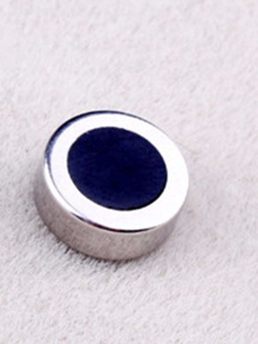 1X MEN Black or White Fake MAGNETIC Round NO Piercing ear Hole studs Earrings 1 piece in black