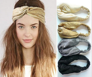 Women Retro Vintage Boho bohemian Metallic Cross scarf Hair head band bandana