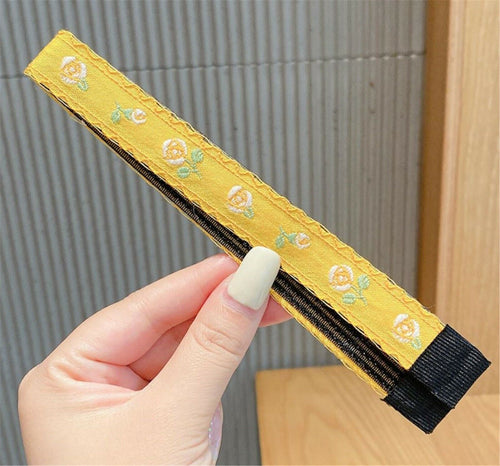 Girl Kids Cute Retro Stick On Cotton Light Embroidery Hair Headband Head band