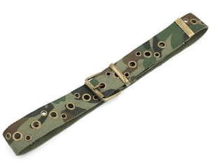 Boy Girl Camo Army Military Green Camouflage Sports Canvas Casual Pants Belt