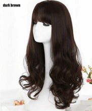 Women Lady Trendy Party Function Fringe Long Curly Wavy Natural Look Hair Wigs