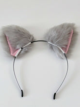 Women Children Fluffy Fur Cat Kitty fox animal Costume Ear Party Hair head band Grey Fur Fluffy Ear Headband