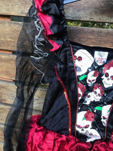 Kid Girl Children Halloween Party Black Skull Skeleton Vampire Costume Dress