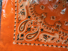 Women Men Retro Hip hop Cotton biker dance Paisley Bandana Hair Headband Wrap Orange