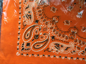 Women Men Retro Hip hop Cotton biker dance Paisley Bandana Hair Headband Wrap Orange
