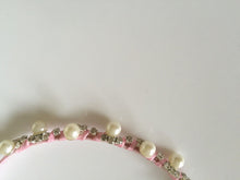 Women Girls Retro Pearl Bride Crystal Bling princess party hair head band Hoop