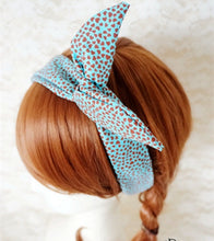 Women Girl heart Dot leopard Bunny Party Hair Ear Bow Headband scarf tie band