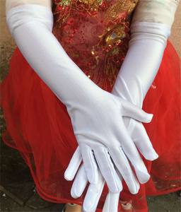 Girl Children Kids Party Costume Satin Princess Long Gloves 3-9Years