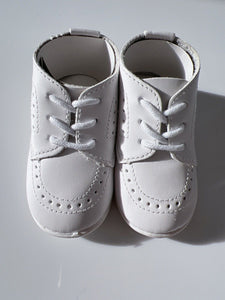 Baby Boy White Black Wedding Formal Party Synthetic leather Rubber Bottom Shoes