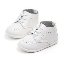 Baby Boy White Black Wedding Formal Party Synthetic leather Rubber Bottom Shoes