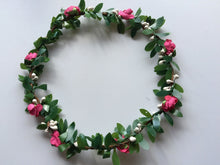 Women Girl Flower Fairy Boho Bridal Simple Beach Tiara Crown hair headband Garland Hot Pink