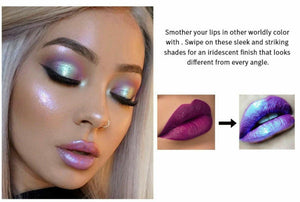 Metallic Shiny Glitter Holographic Mermaid Lip Gloss Liquid Lip stick Makeup