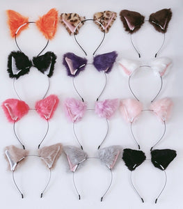 Women Children Fluffy Fur Cat Kitty fox animal Costume Ear Party Hair head band