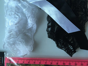 NEW Women Black White Hen's night Party Bride Wedding Lace Garter Suspender Belt