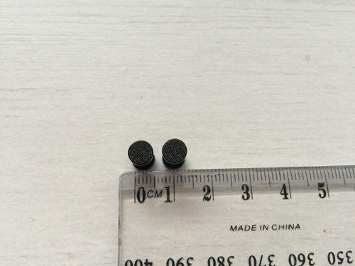Fake Steel Expander Ear Taper Shine Plug Round Stretcher Studs Piercing Earring SHIMMER BLACK 6MM