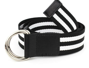 Adult Unisex Women Man Junior Canvas Stripe Ring buckle Casual sports Long belt