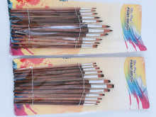 12PC Brown Handle Artist Brush Set - Watercolor, Acrylic, Oil Painting, and Craft