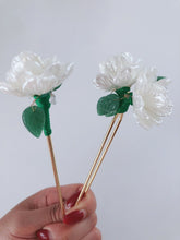 1x Women Creamy White Camellia Leaf Flower Styling boho hair U Bobby Pin