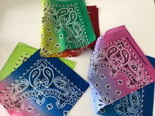 Women Girl Retro Rainbow Colorful Paisley Cotton Bandana Hair Headband Wrap