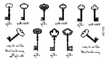 Women Sexy mini star Flower water Transfer Art Body Temporary Tattoo Sticker HC-170:Mini Key
