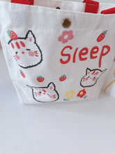 Women Girls Cute Bunny Cat Carry Small Tote Eco Canvas Shopping Bag