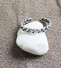 Women Lady Girl 925 Silver Braided or Pearl Open Adjustable Ring band Gift her BRAIDED ROPE DESIGN