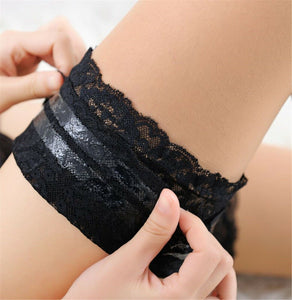 Women Sexy Thigh High Back Line Wide Lace Sheer Stay On Stockings Tights hosiery