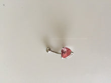 1x Heart 316L Surgical Stainless Steel Belly Navel Bar Body Piercing Jewellery Pink zircon