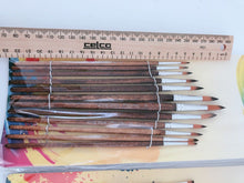 12PC Brown Handle Artist Brush Set - Watercolor, Acrylic, Oil Painting, and Craft