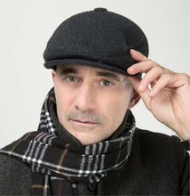 Men Retro Dark Grey French Newsboy Cabbie Artist Hat Cap Wool Blended Beret