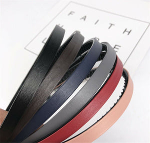 Women Girl Chic Synthetic leather Simple Workout Hair Headband Head Band hoop