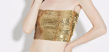 Women Girl Party Dance Shine Sequins Camisole Singlet Tank Chest Wrap Bandeau